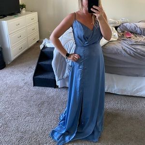 Light Blue Satin Lulus Dress